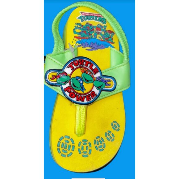 VHTF NWT 1991 Vintage TMNT Teenage Mutant Ninja Turtles Vintage  Sandals Size 9 - Picture 2 of 7